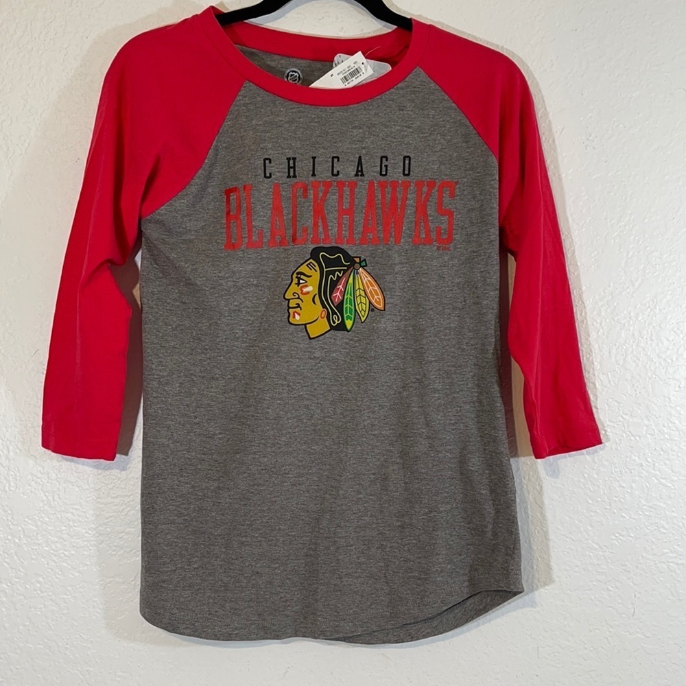 NHL Chicago Blackhawks Hockey 3/4 Sleeve T-Shirt